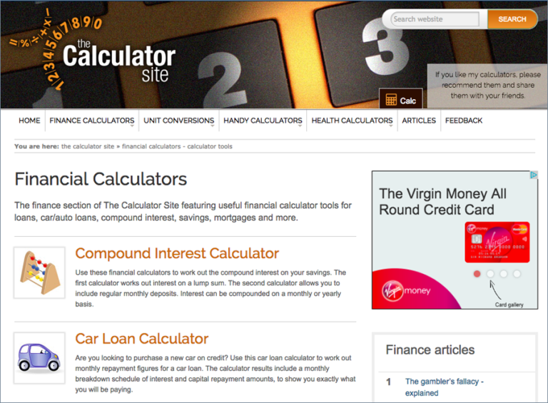 The Calculator Site Alastair Hazell