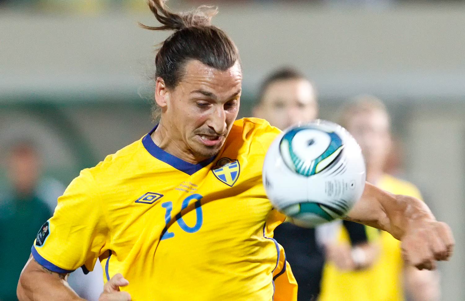 Zlatan Ibahimovic playing for Sweden